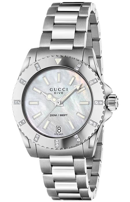 gucci diamond dive watch ladies|Gucci bangle watches ladies.